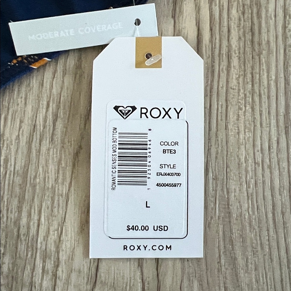 NWT Roxy Navy Striped Moderate Coverage Bikini Bottom. - Picture 8 of 8